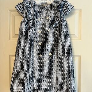 Janie and Jack Black and Silver A-line Dress with Flutter Sleeves